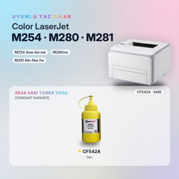 Hp 203A CF542A Toner Tozu Sarı 45GR / Color LaserJet Pro M254 / M280 / M281
