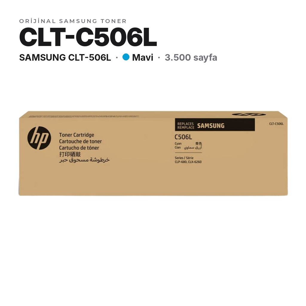 TonerMAX® Samsung CLT-506L Mavi Orijinal Toner