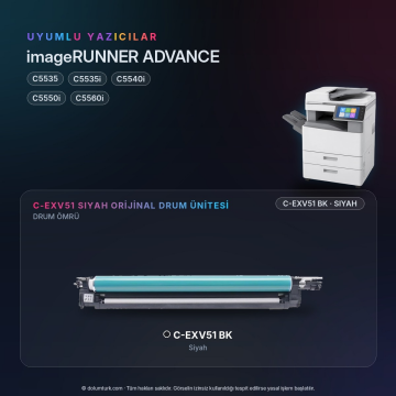 Canon C-EXV51 Siyah Orjinal Drum Ünitesi / IR-C5535 / C5535i / C5540i / C5550i / C5560i