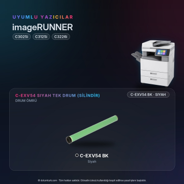 Canon C-EXV54 Siyah Tek Drum Silindiri / iR C3025i / C3125i / C3226i