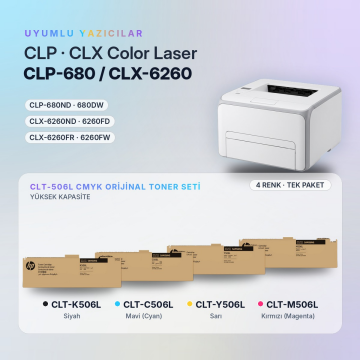 Samsung CLT-506L Orjinal Toner Set Avantaj Paket / CLP-680 / CLX-6260 / CLT-K506L / CLT-C506L / CLT-M506L / CLT-Y506L