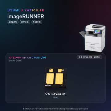 Canon C-EXV54 Siyah Drum Çipi / iR C3025i / C3125i / C3226i