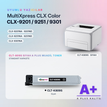 Samsung CLT-K809S Siyah Muadil Toner A Plus / CLX-9201 / CLX-9251 / CLX-9301