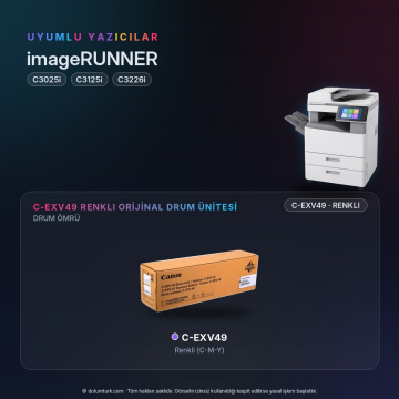 Canon C-EXV54 Renkli Orjinal Drum Ünitesi (C-EXV49 8528B003) / iR C3025i / C3125i / C3226i