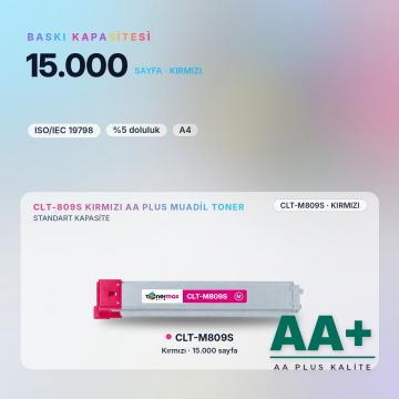 Samsung CLT-M809S Kırmızı Muadil Toner AA Plus / CLX-9201 / CLX-9251 / CLX-9301