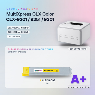 Samsung CLT-Y809S Sarı Muadil Toner A Plus / CLX-9201 / CLX-9251 / CLX-9301