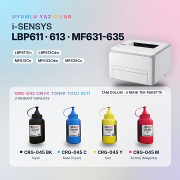 Canon CRG-045 Toner Tozu Takım / LBP611Cn / LBP613Cdw / MF631Cn / MF633Cdw / MF635Cx