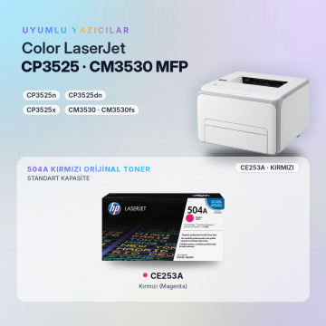 Hp 504A CE253A / Color LaserJet CP3525 / CM3530 Kırmızı Orjinal Toner