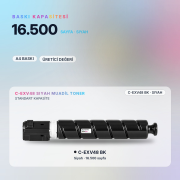 Canon C-EXV48 Siyah Muadil Toner - Çipli / IR-C1325iF / IR-C1335iF / IR-C1335iFC