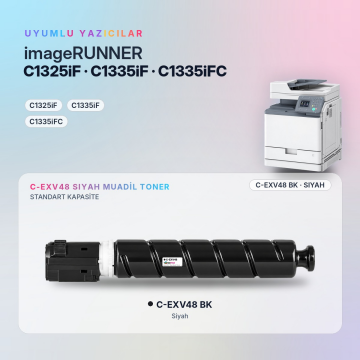 Canon C-EXV48 Siyah Muadil Toner - Çipli / IR-C1325iF / IR-C1335iF / IR-C1335iFC