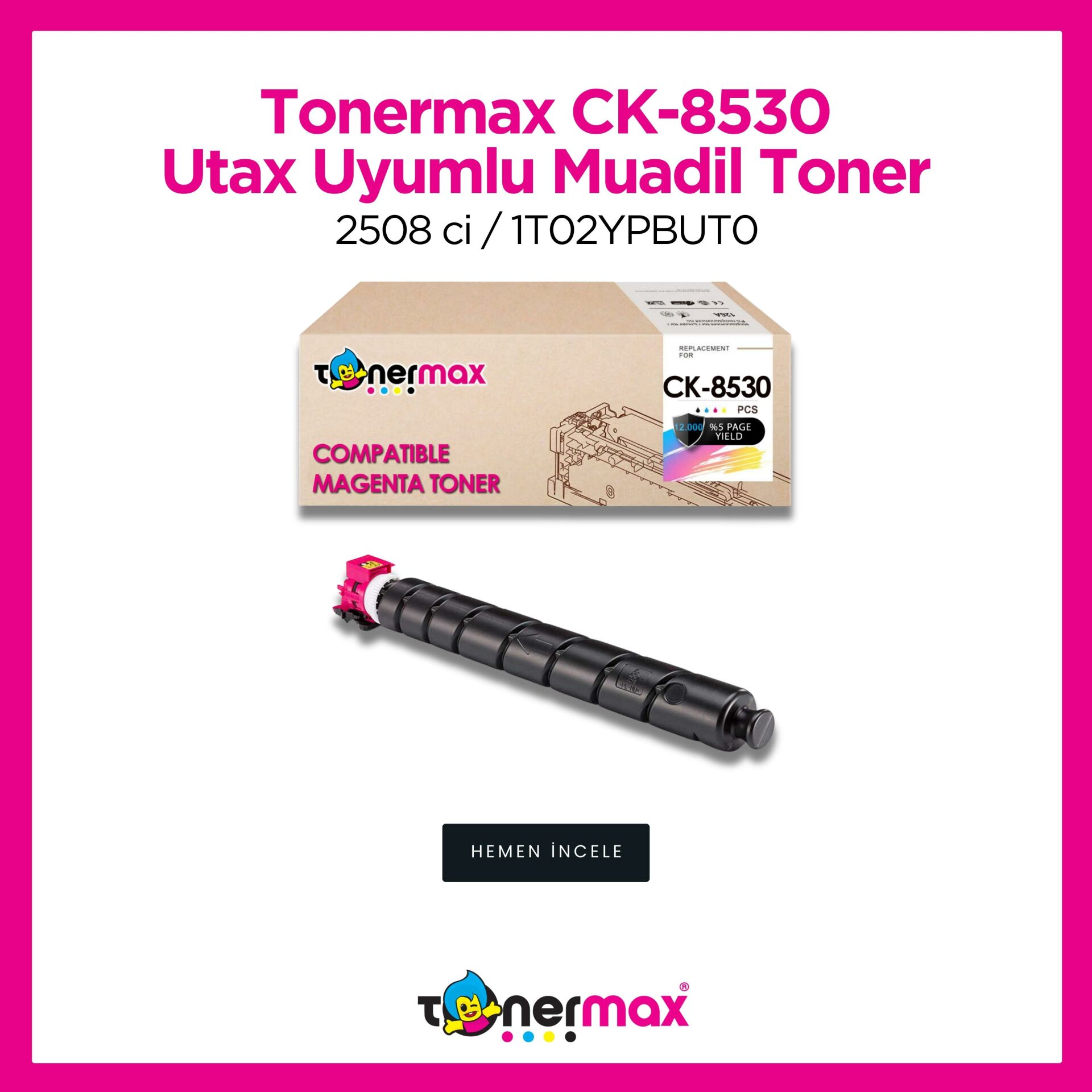 Utax CK-8530 Muadil Toner Kırmızı/  2508 ci / 1T02YPBUT0