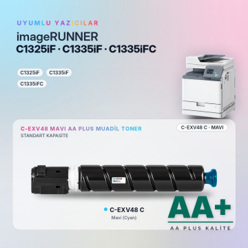 Canon C-EXV48 Mavi Muadil Toner AA Plus / IR-C1325iF / IR-C1335iF / IR-C1335iFC