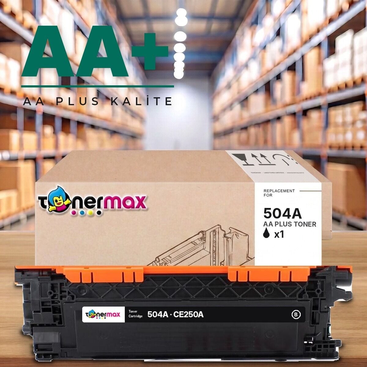 HP 504A CE250A siyah AA Plus muadil toner