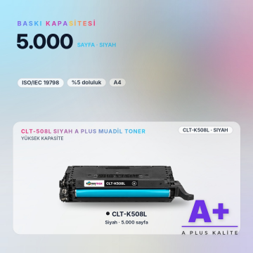 Samsung CLT-K508L Siyah Muadil Toner A Plus / CLP-620 / CLP-670 / CLX-6220 / CLX-6250