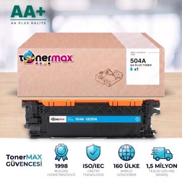 Hp 504A CE251A Mavi Muadil Toner AA Plus / Color LaserJet CP3525 / CM3530