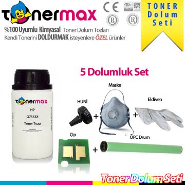 HP Q7553X / P2015 / P2014 / M2727 Toner Dolum Seti ( 5 Dolumluk )
