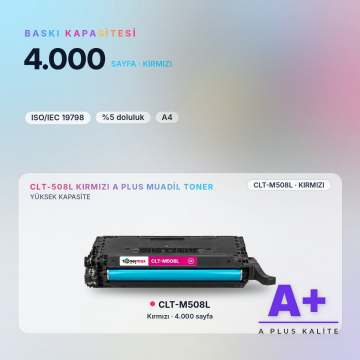 Samsung CLT-M508L Kırmızı Muadil Toner A Plus / CLP-620 / CLP-670 / CLX-6220 / CLX-6250