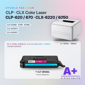 Samsung CLT-M508L Kırmızı Muadil Toner A Plus / CLP-620 / CLP-670 / CLX-6220 / CLX-6250
