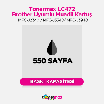 Brother LC472 Muadil Kartuş Siyah / MFC-J2340 / MFC-J3540/ MFC-J3940