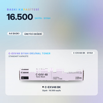 Canon C-EXV48 / IR-C1325iF / IR-C1335iF / IR-C1335iFC Siyah Orjinal Toner