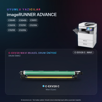 Canon C-EXV28 Mavi Muadil Drum Ünitesi / iR-ADV C5045 / C5051 / C5250 / C5255 (+ i)