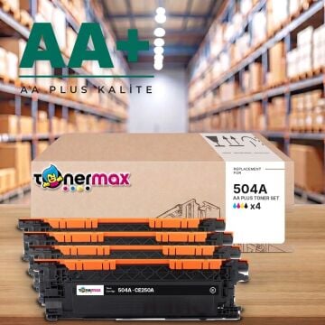 Hp 504A CMYK Muadil Toner Seti AA Plus / Color LaserJet CP3525 / CM3530 / CE250A / CE251A / CE252A / CE253A