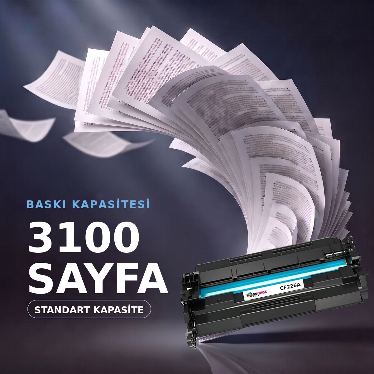 CF226A baskı kapasitesi 3.100 sayfa — standart kapasite