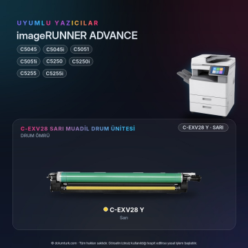Canon C-EXV28 Sarı Muadil Drum Ünitesi / iR-ADV C5045 / C5051 / C5250 / C5255 (+ i)