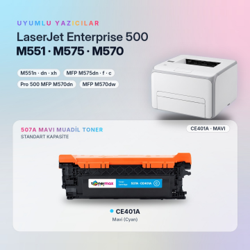 HP CE401A Muadil Toner Mavi /Hp M551 / M570 / M575