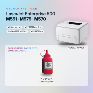 Hp 507A CE403A Toner Tozu Kırmızı 170GR / LaserJet Enterprise 500 M551 / M575 / Pro 500 M570