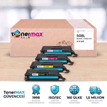 Samsung CLT-508L CMYK Muadil Toner Seti - Çipli / CLP-620 / CLP-670 / CLX-6220 / CLX-6250 / CLT-K508L / CLT-C508L / CLT-M508L / CLT-Y508L