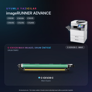 Canon C-EXV29 Mavi Muadil Drum Ünitesi / iR-ADV C5030 / C5035 / C5235i / C5240i