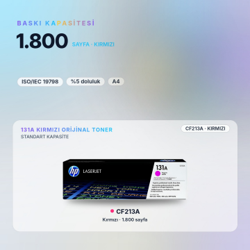 Hp 131A - CF210A Orjinal Toner Kırmızı / Pro 200 M276 / M251