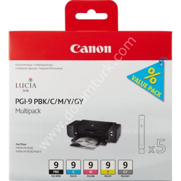 Canon PGI-9 PBK/C/M/Y/GY Multi Pack Orjinal Kartuş