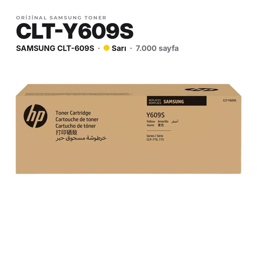 TonerMAX® Samsung CLT-609S Sarı Orijinal Toner