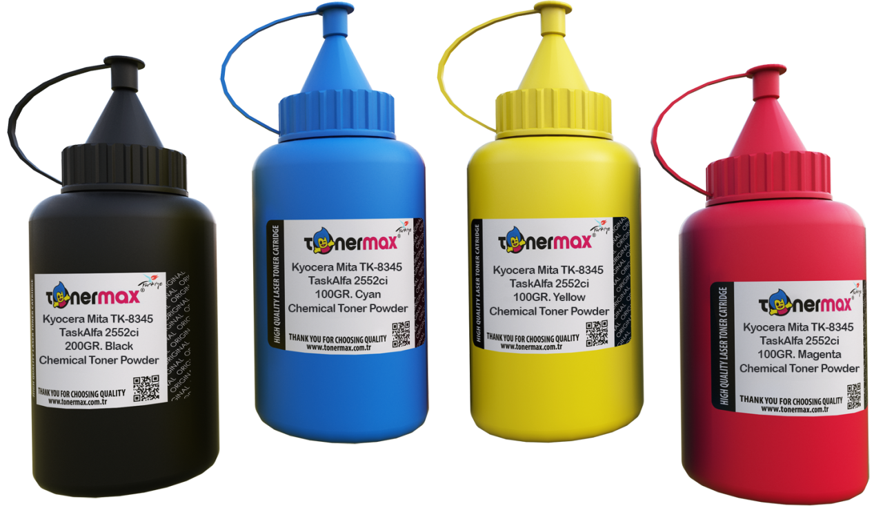 Kyocera Mita TK-8345 CMYK Set Toner Tozu / TaskAlfa 2552ci / 2553ci