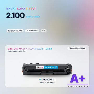 Canon CRG-055 Mavi Muadil Toner A Plus / LBP663Cdw / LBP664Cx / MF742Cdw / MF744Cdw / MF746Cx