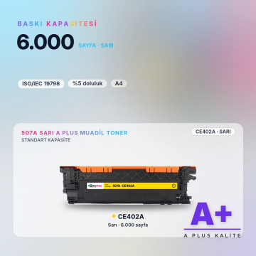 Hp 507A CE402A Sarı Muadil Toner A Plus / LaserJet Enterprise 500 M551 / M575 / Pro 500 M570