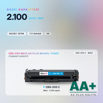 Canon CRG-055 Mavi Muadil Toner AA Plus / LBP663Cdw / LBP664Cx / MF742Cdw / MF744Cdw / MF746Cx