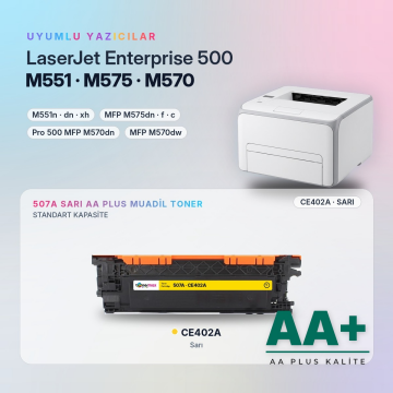 Hp 507A CE402A Sarı Muadil Toner AA Plus / LaserJet Enterprise 500 M551 / M575 / Pro 500 M570