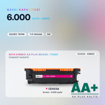 Hp 507A CE403A Kırmızı Muadil Toner AA Plus / LaserJet Enterprise 500 M551 / M575 / Pro 500 M570
