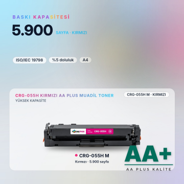 Canon CRG-055H Kırmızı Muadil Toner AA Plus / LBP663Cdw / LBP664Cx / MF742Cdw / MF744Cdw / MF746Cx