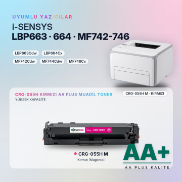 Canon CRG-055H Kırmızı Muadil Toner AA Plus / LBP663Cdw / LBP664Cx / MF742Cdw / MF744Cdw / MF746Cx