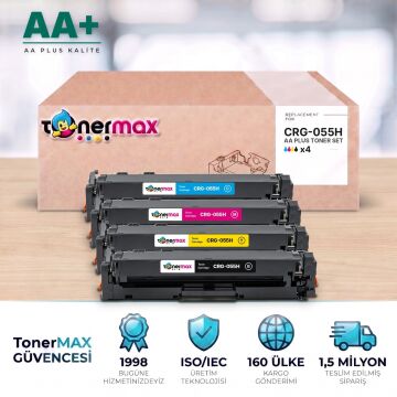 Canon CRG-055H CMYK Muadil Toner Seti AA Plus / LBP663Cdw / LBP664Cx / MF742Cdw / MF744Cdw / MF746Cx