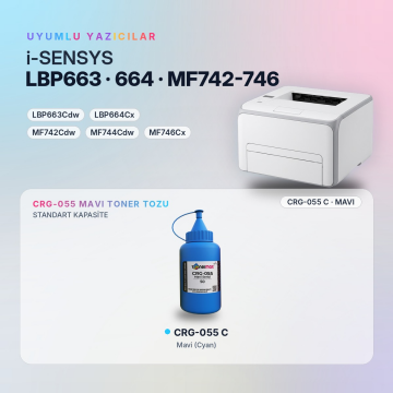 Canon CRG-055 Toner Tozu Mavi 50GR / LBP663Cdw / LBP664Cx / MF742Cdw / MF744Cdw / MF746Cx