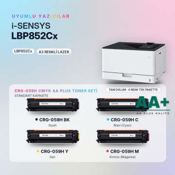 Canon CRG-059H CMYK Muadil Toner Seti AA Plus / LBP852Cx