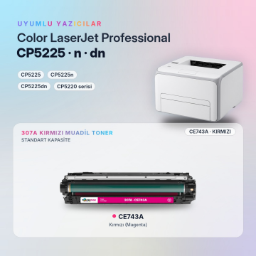 HP 307A - CE743A Muadil Toner Kırmızı / CP5220 / CP5225
