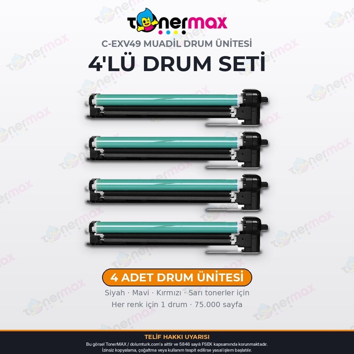 Canon C-EXV49 Muadil Drum Ünitesi 4'lü Set / iR-ADV C3320 / C3325 / C3330 / 8528B003