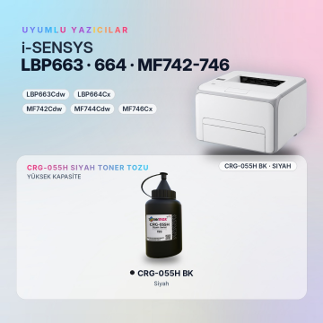 Canon CRG-055H Toner Tozu Siyah 195GR / LBP663Cdw / LBP664Cx / MF742Cdw / MF744Cdw / MF746Cx