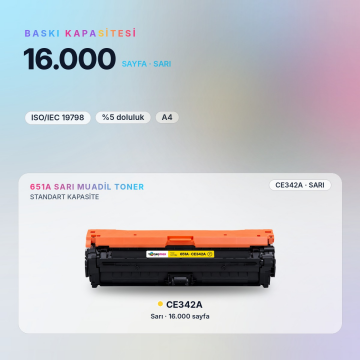 HP CE342A 651A Muadil Toner Sarı / Hp Enterprise 700 Color MFP M775